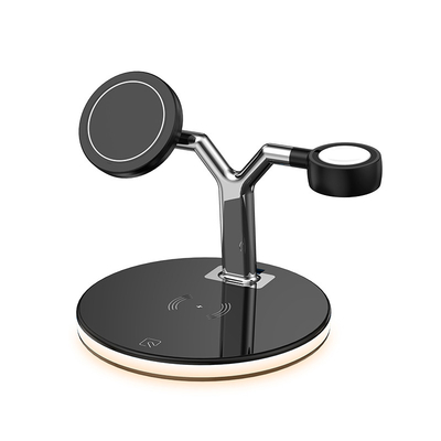 PC ABS 3 In 1 15W Magnetic Desktop Wireless Charger For Cell Phone